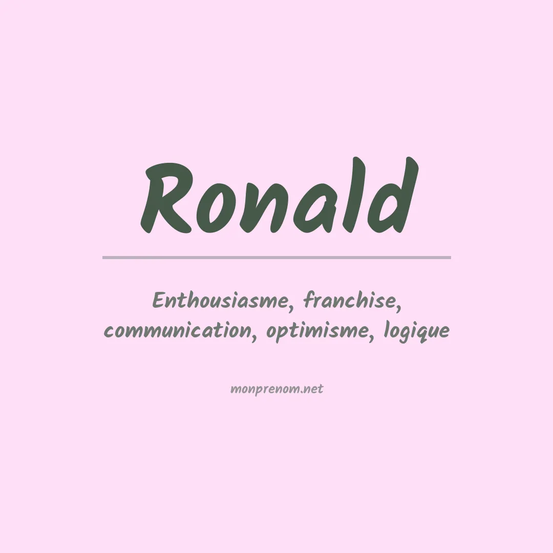 Signification du Prénom Ronald