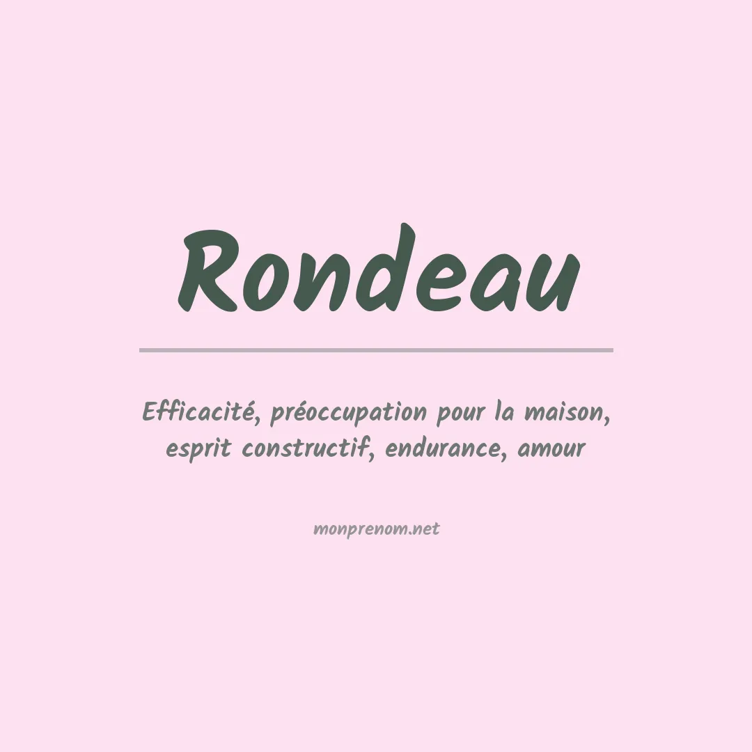 Signification du Prénom Rondeau