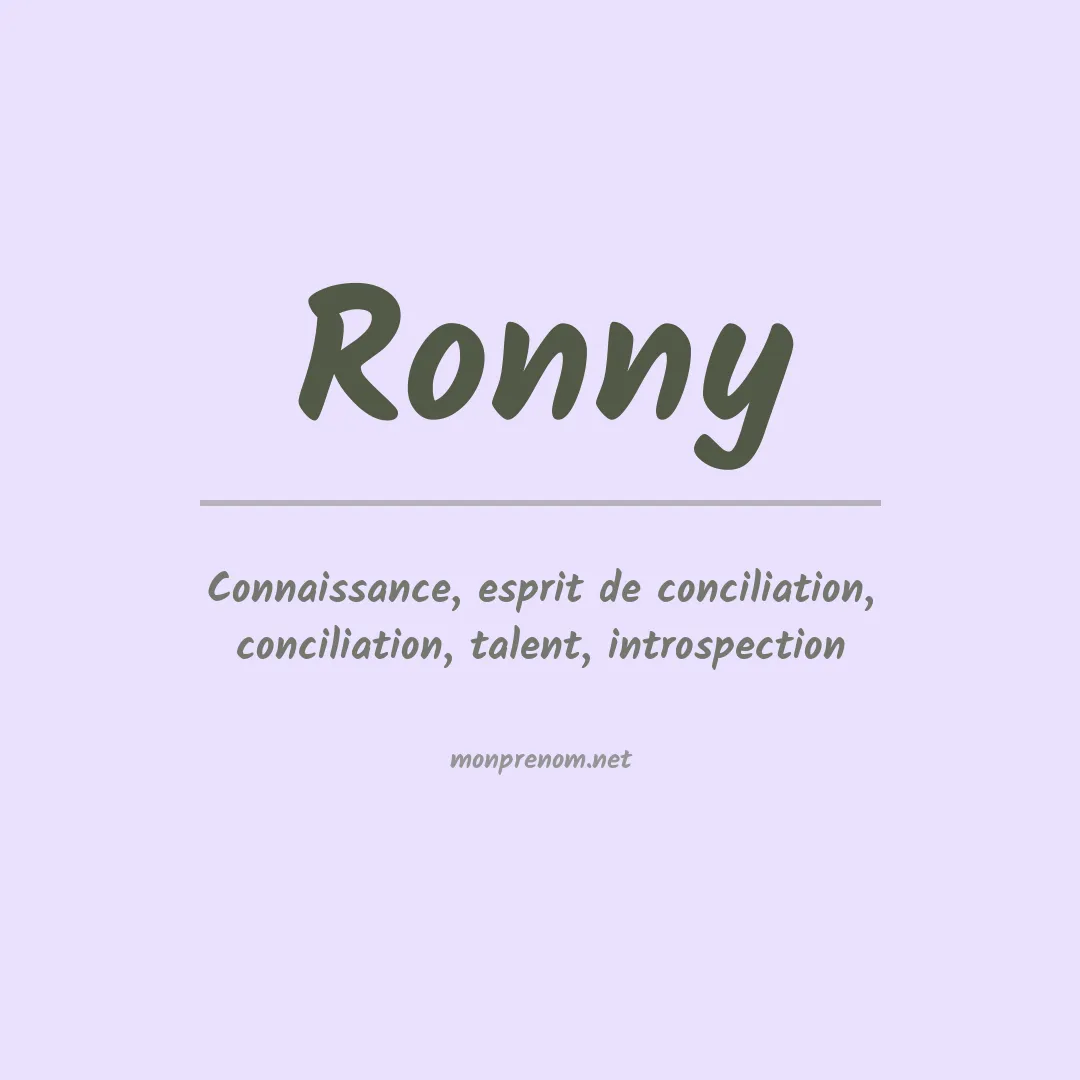 Signification du Prénom Ronny