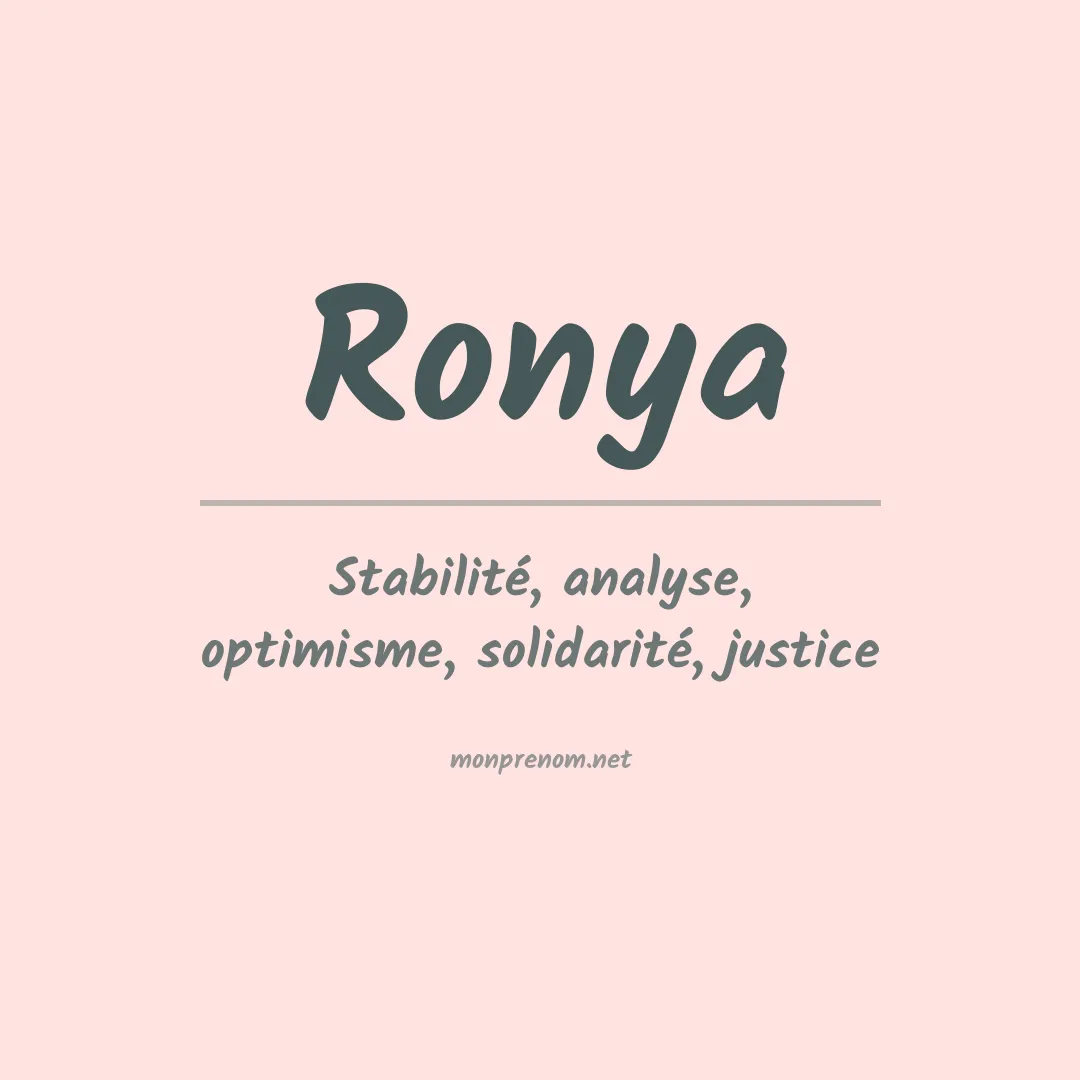 Signification du Prénom Ronya