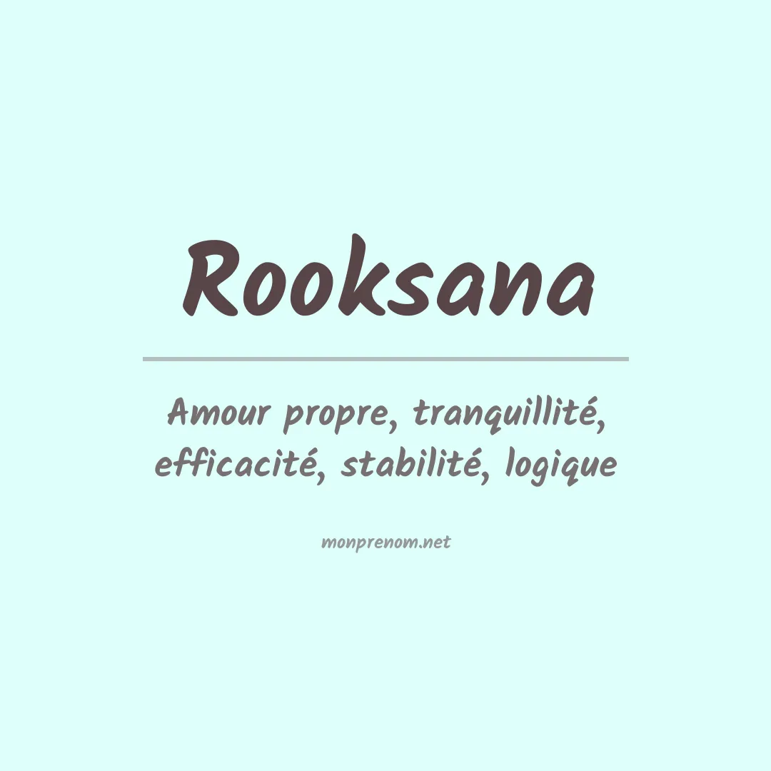 Signification du Prénom Rooksana Signification du Prénom Rooksana