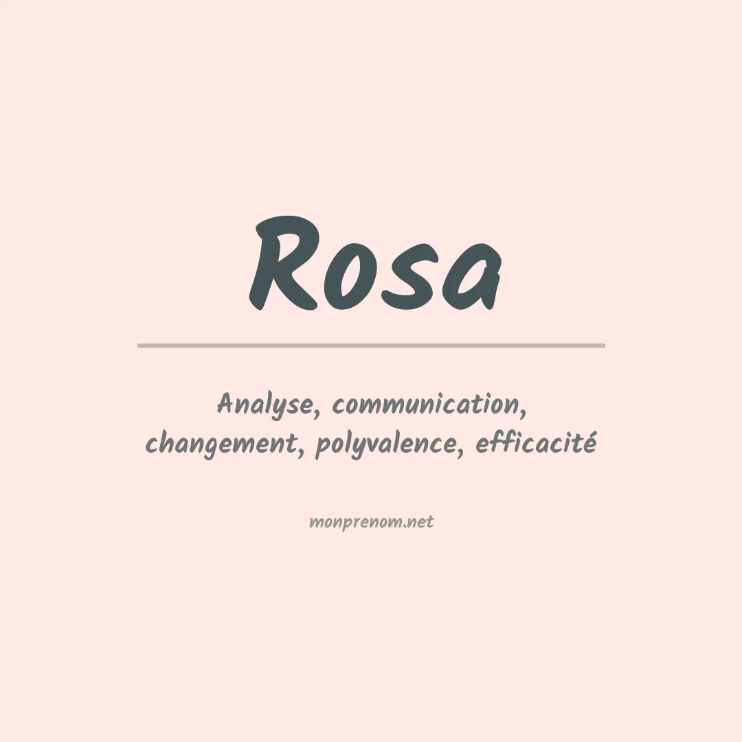 Signification du Prénom Rosa