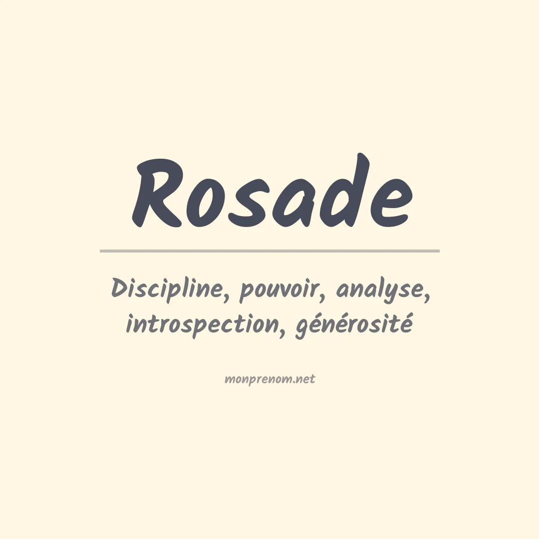 Signification du Prénom Rosade Signification du Prénom Rosade