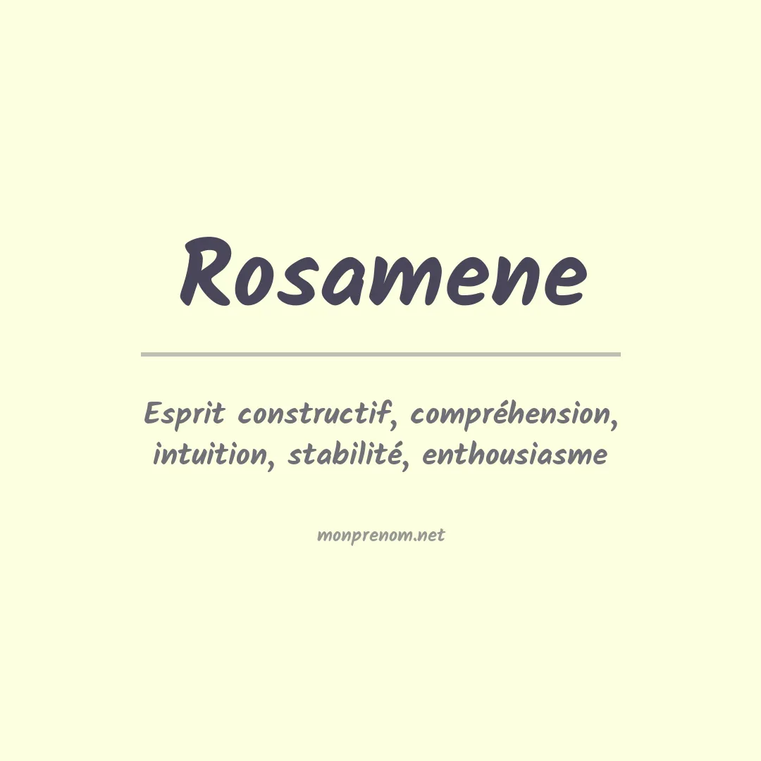 Signification du Prénom Rosamene Signification du Prénom Rosamene