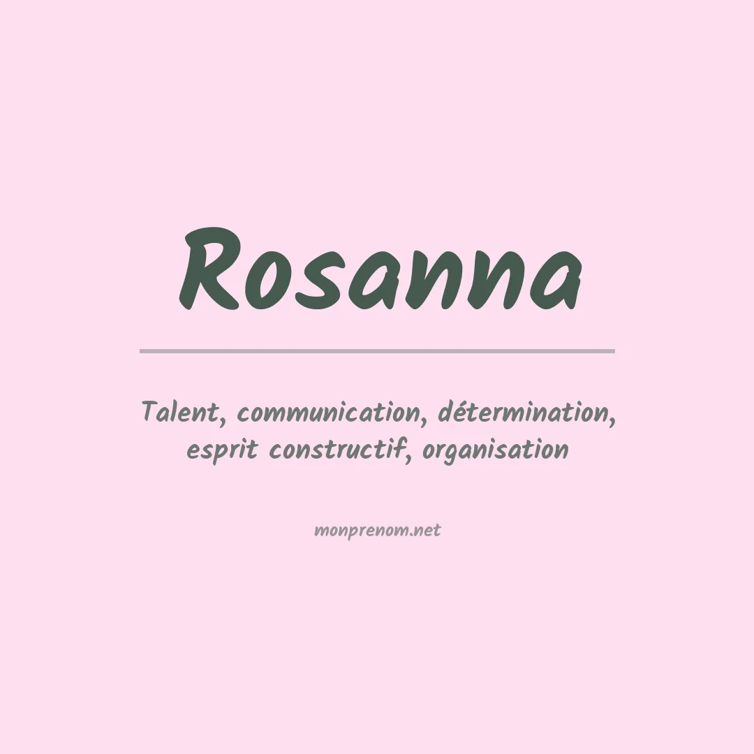 Signification du Prénom Rosanna