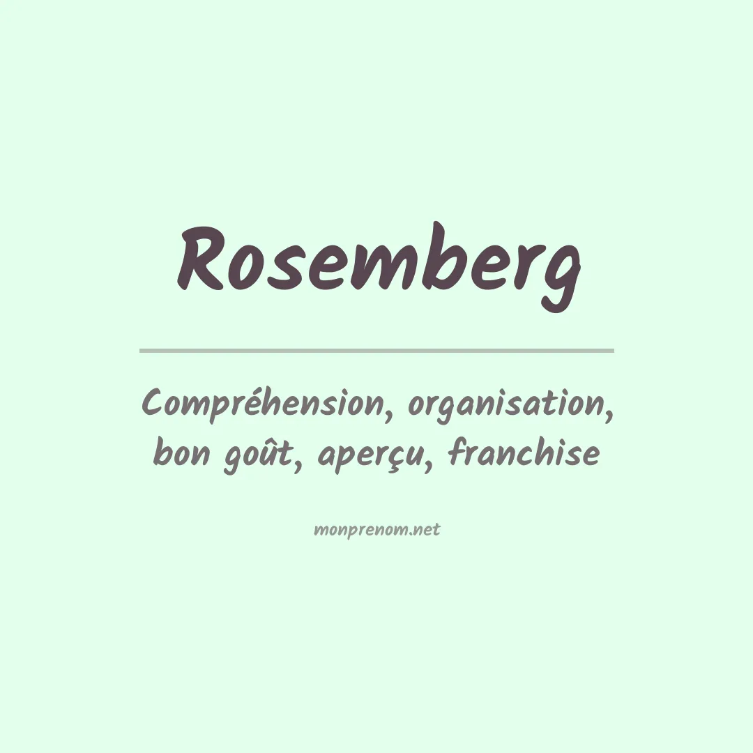 Signification du Prénom Rosemberg
