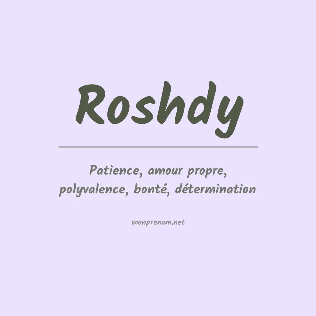 Signification du Prénom Roshdy Signification du Prénom Roshdy