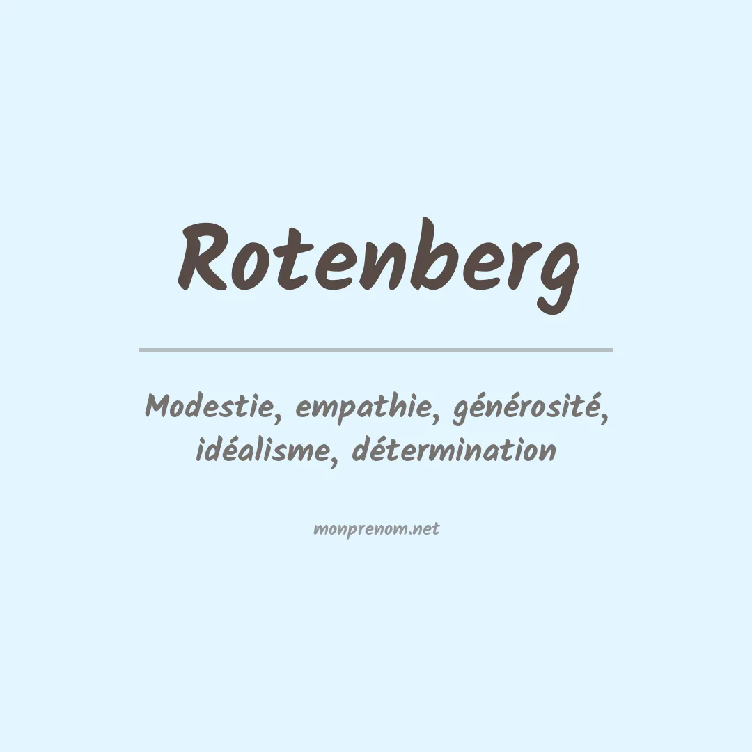 Signification du Prénom Rotenberg