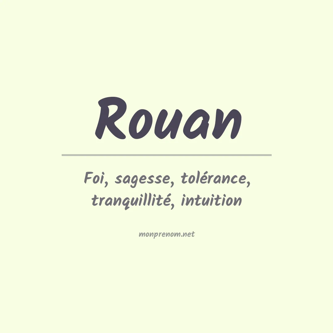 Signification du Prénom Rouan Signification du Prénom Rouan