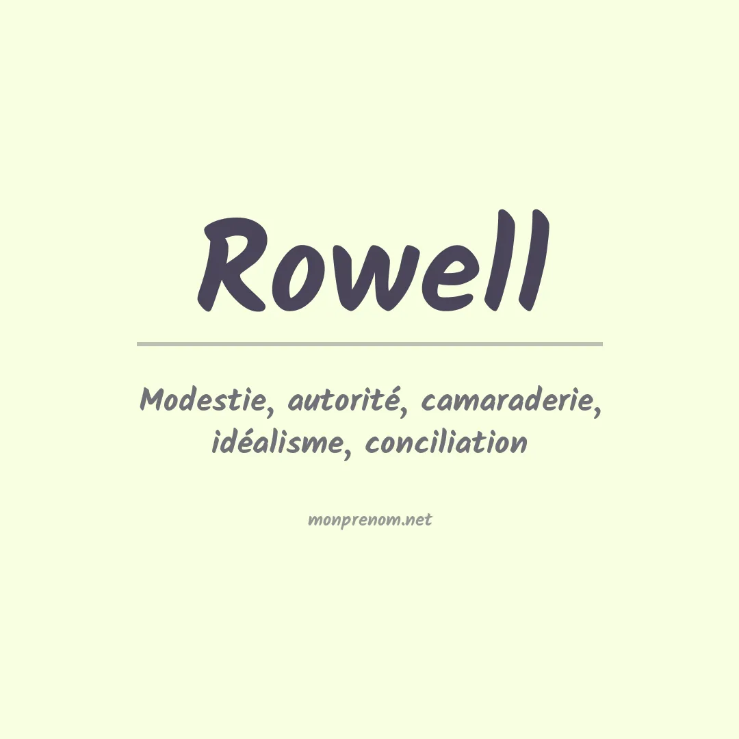 Signification du Prénom Rowell