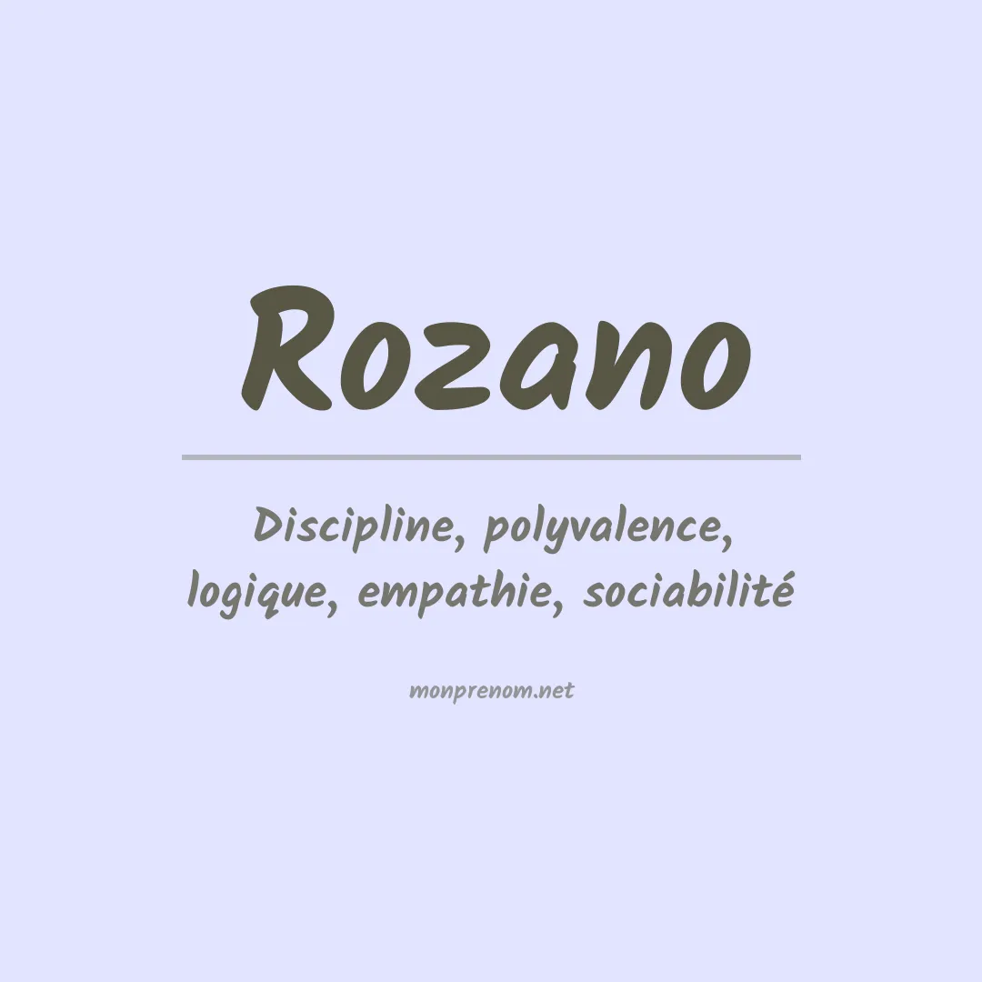 Signification du Prénom Rozano