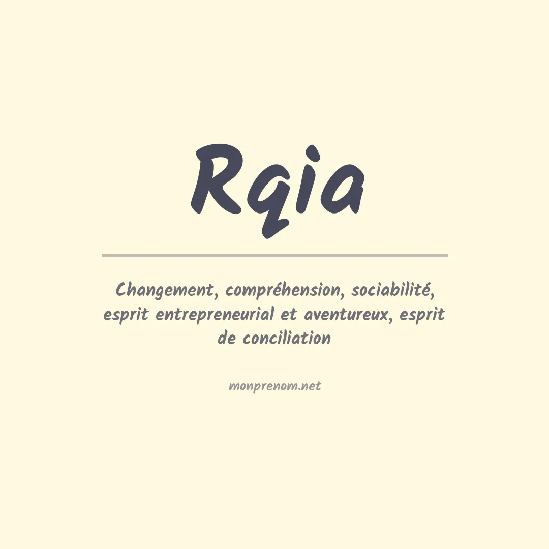 Signification du Prénom Rqia