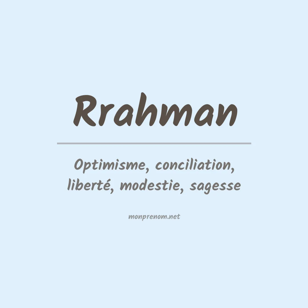 Signification du Prénom Rrahman Signification du Prénom Rrahman