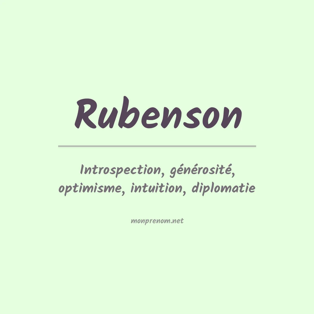 Signification du Prénom Rubenson Signification du Prénom Rubenson