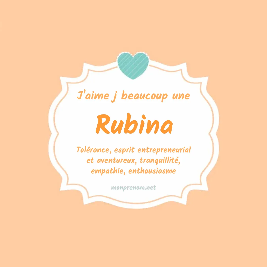 j'aime beaucoup Rubina