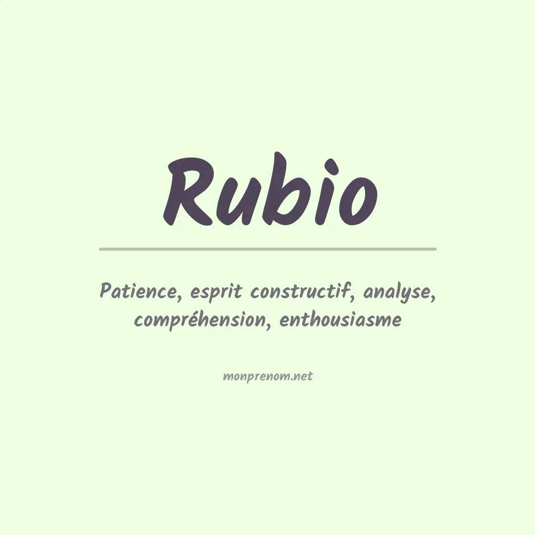 Signification du Prénom Rubio