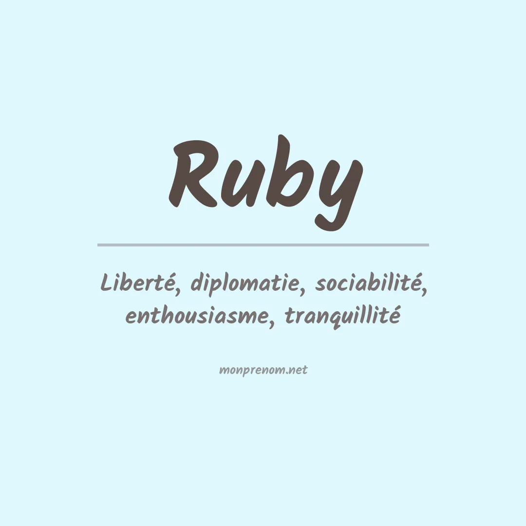 Signification du Prénom Ruby