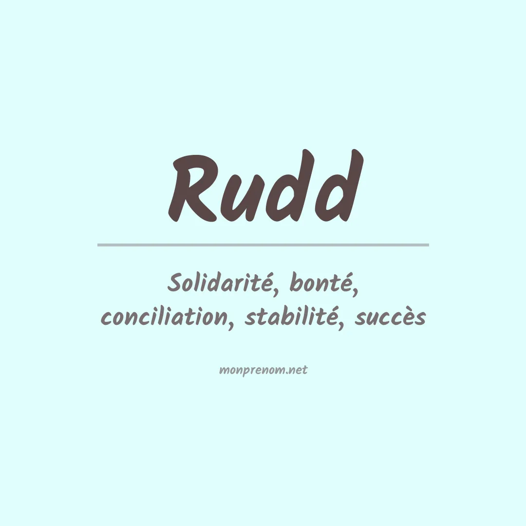 Signification du Prénom Rudd