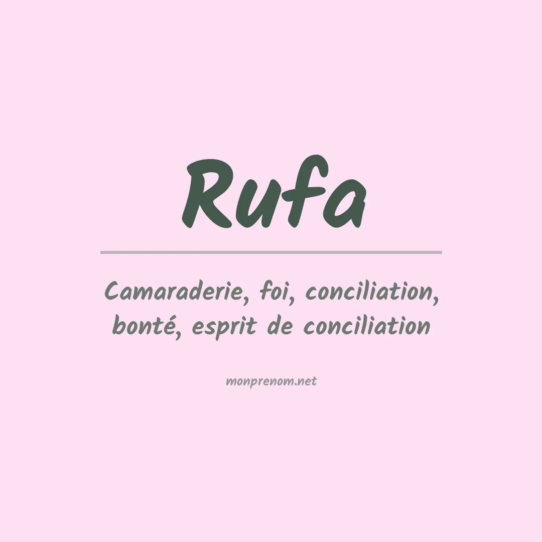 Signification du Prénom Rufa Signification du Prénom Rufa