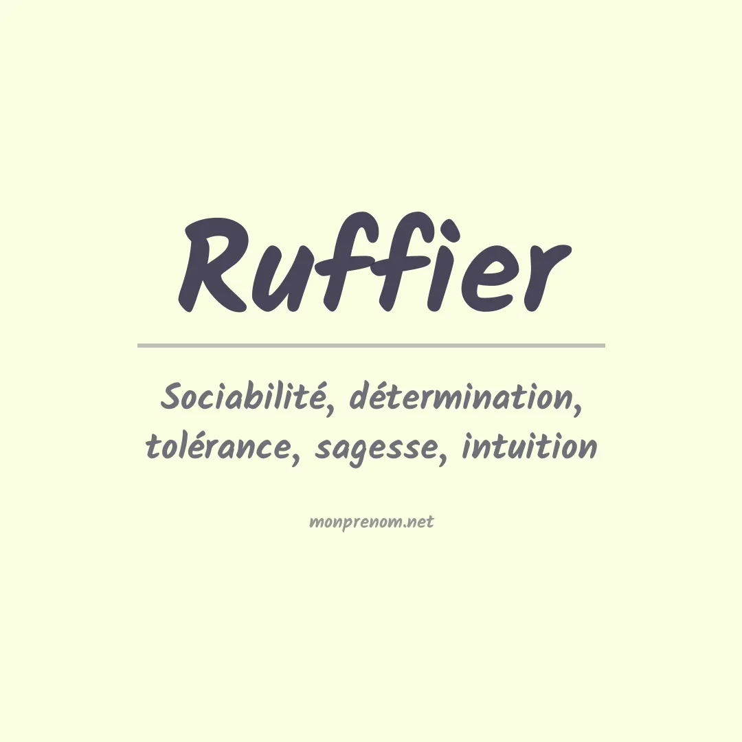 Signification du Prénom Ruffier Signification du Prénom Ruffier