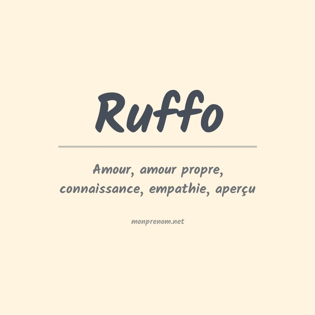 Signification du Prénom Ruffo