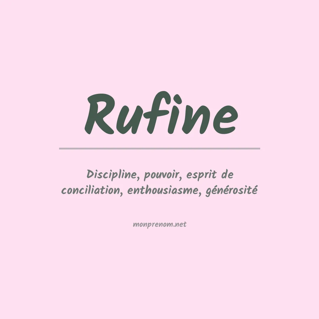 Signification du Prénom Rufine Signification du Prénom Rufine