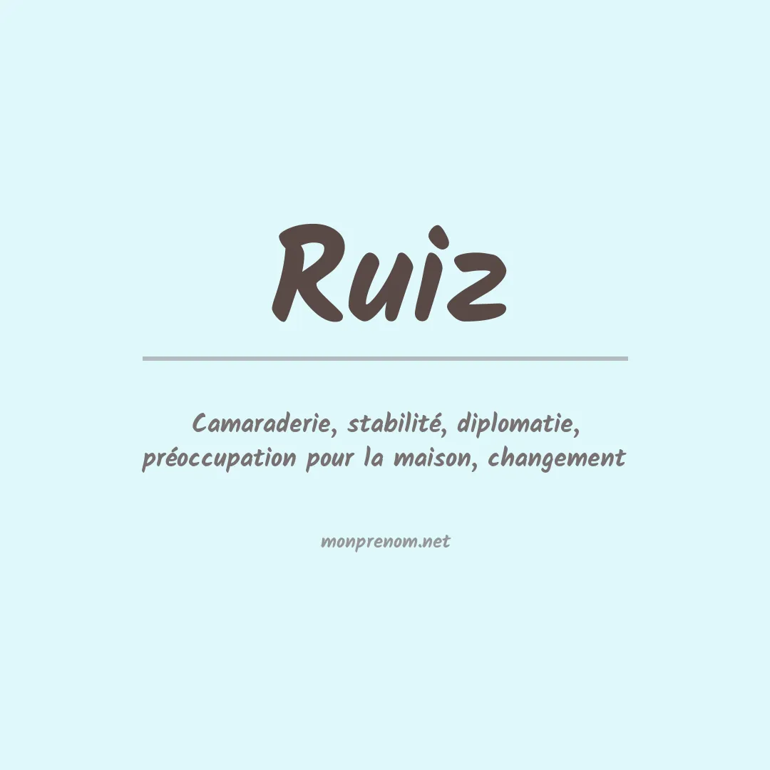 Signification du Prénom Ruiz