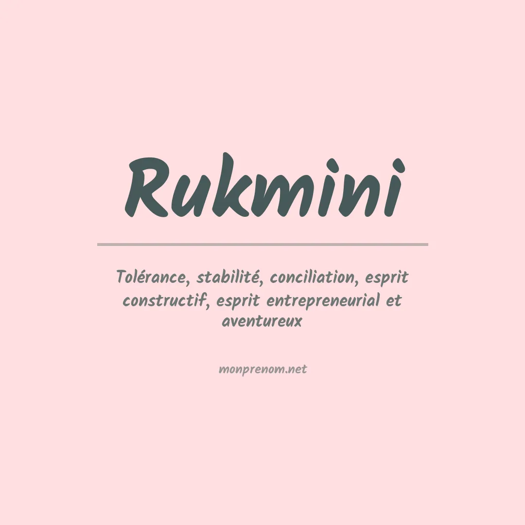 Signification du Prénom Rukmini