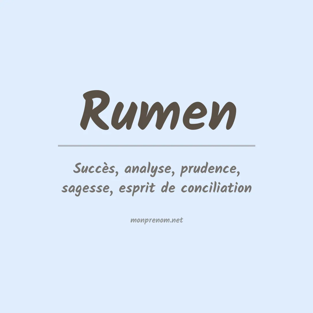 Signification du Prénom Rumen Signification du Prénom Rumen