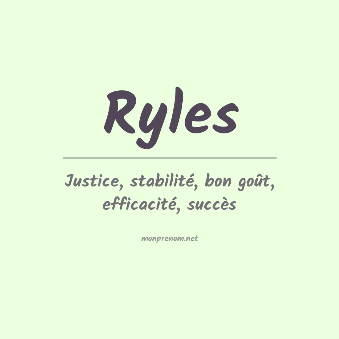 Signification du Prénom Ryles