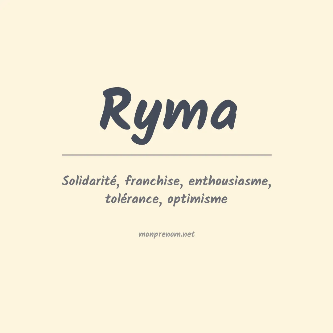 Signification du Prénom Ryma Signification du Prénom Ryma