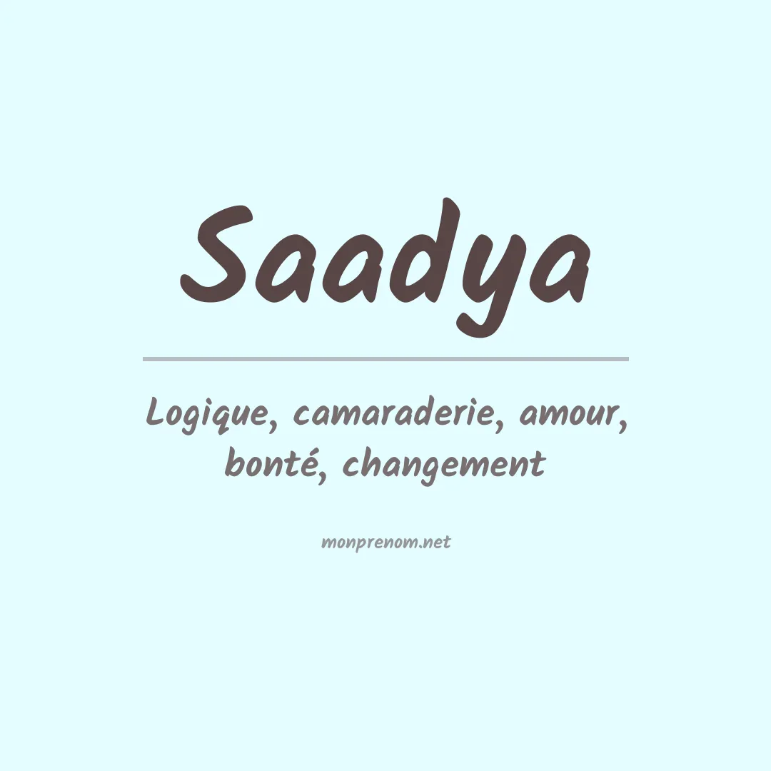 Signification du Prénom Saadya Signification du Prénom Saadya