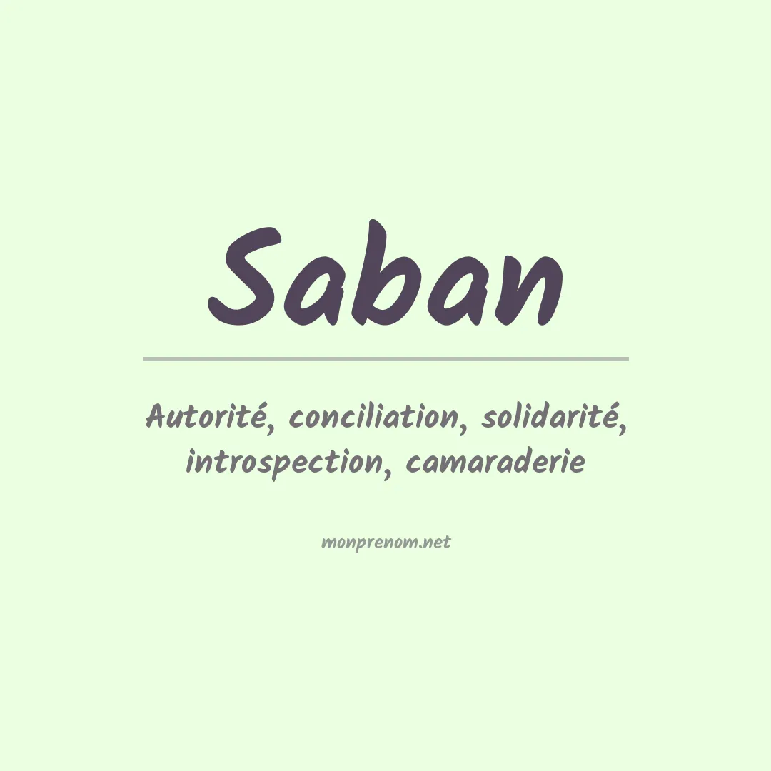Signification du Prénom Saban