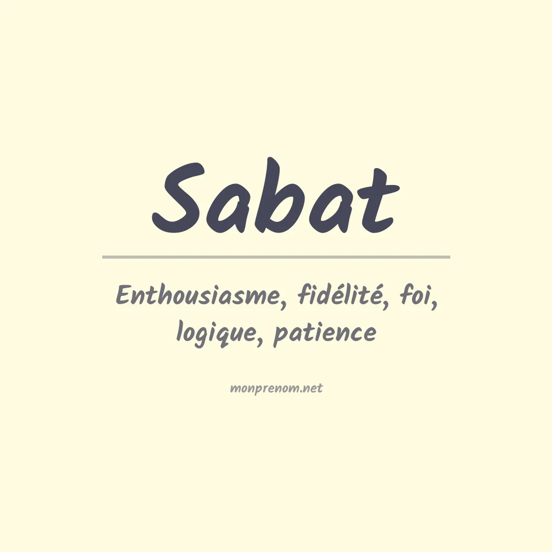 Signification du Prénom Sabat