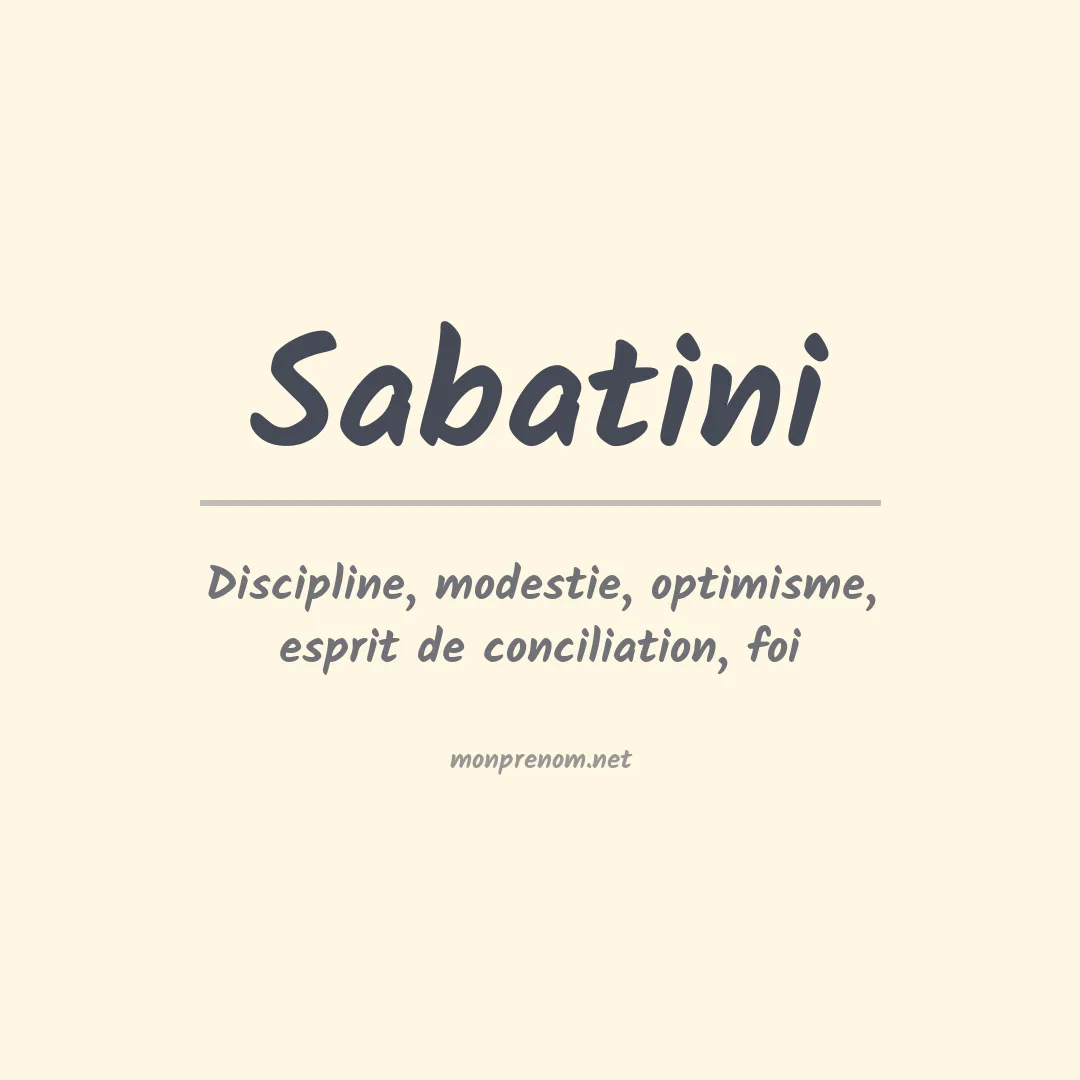 Signification du Prénom Sabatini