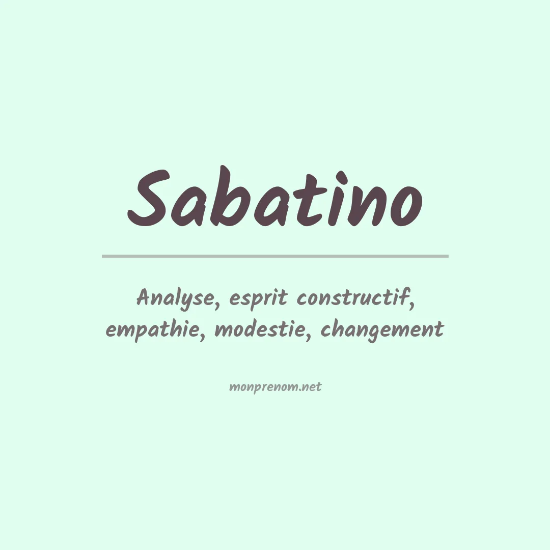 Signification du Prénom Sabatino