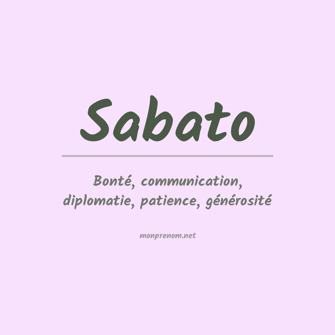 Signification du Prénom Sabato