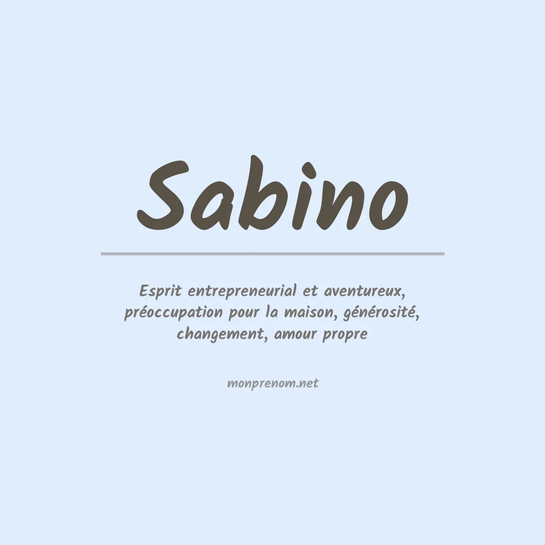 Signification du Prénom Sabino