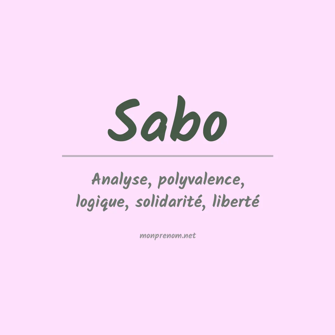 Signification du Prénom Sabo