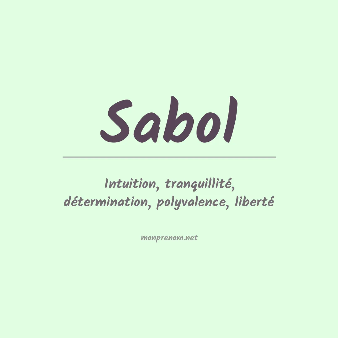 Signification du Prénom Sabol