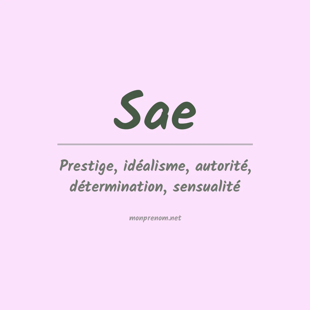 Signification du Prénom Sae Signification du Prénom Sae