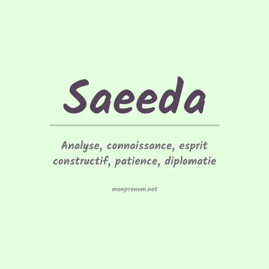 Signification du Prénom Saeeda Signification du Prénom Saeeda