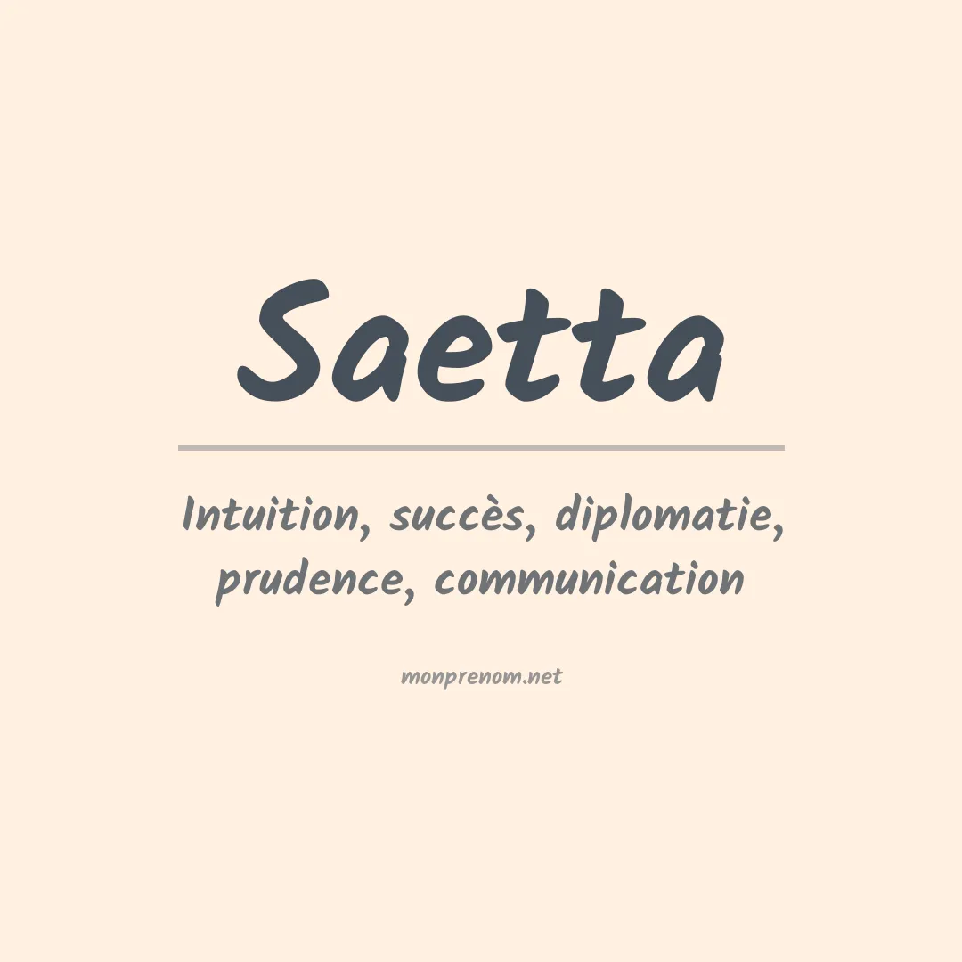 Signification du Prénom Saetta Signification du Prénom Saetta
