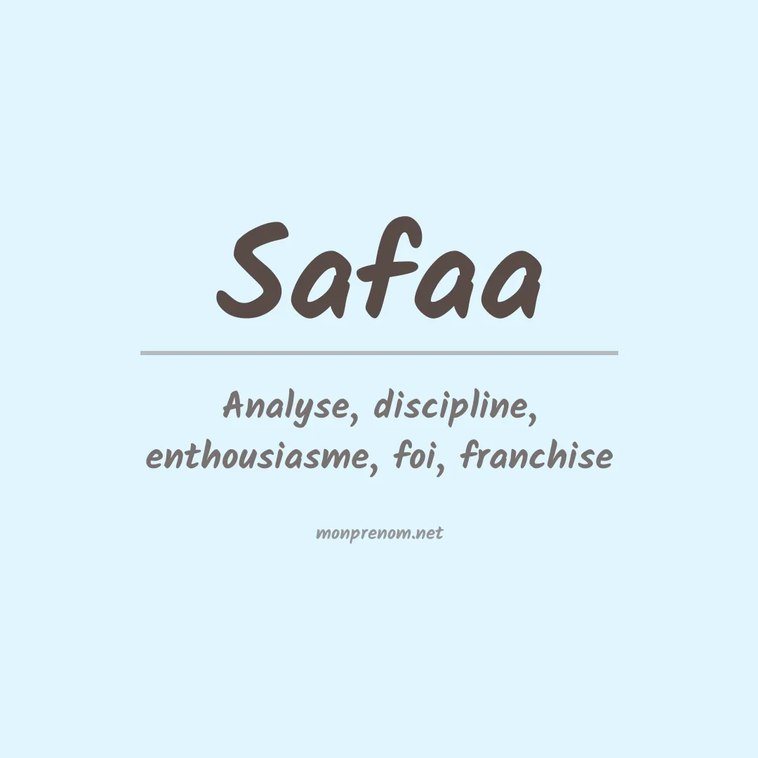 Signification du Prénom Safaa