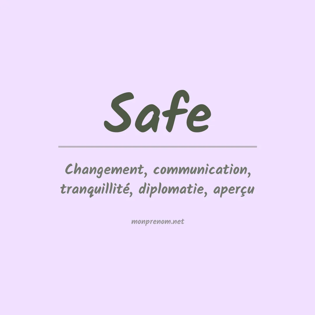 Signification du Prénom Safe