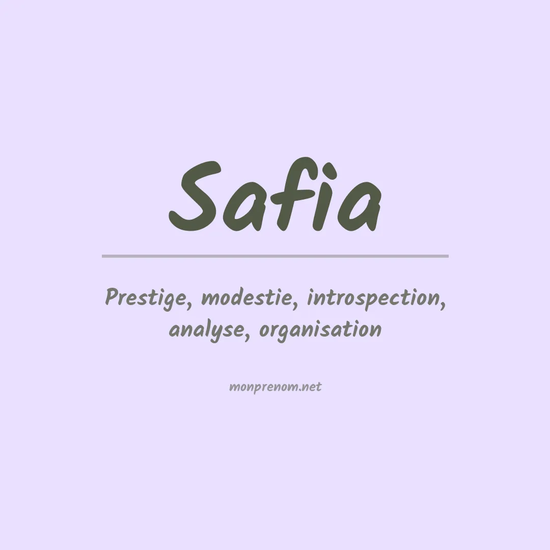 Signification du Prénom Safia