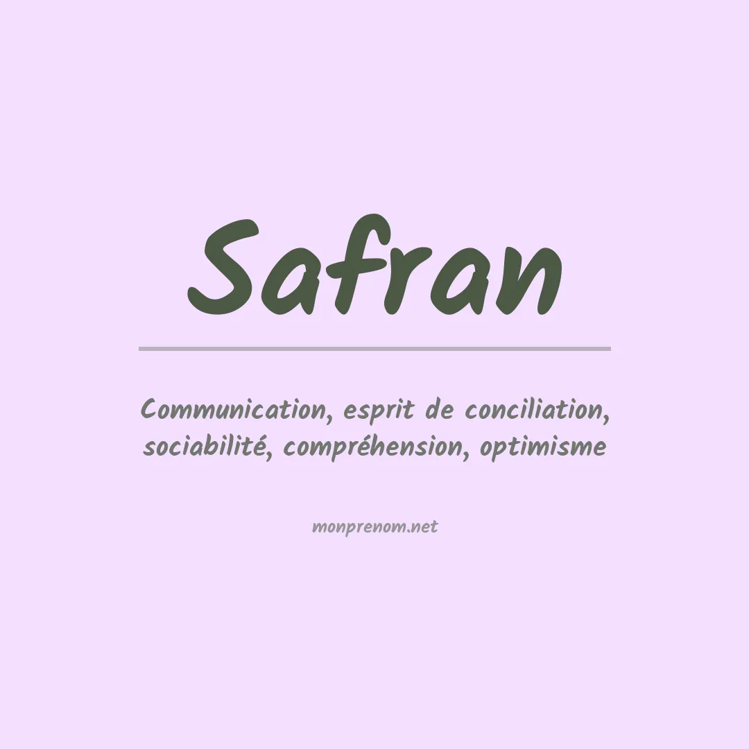 Signification du Prénom Safran