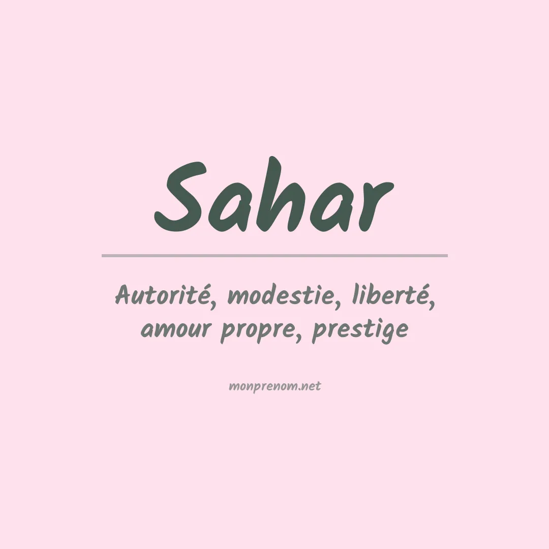 Signification du Prénom Sahar