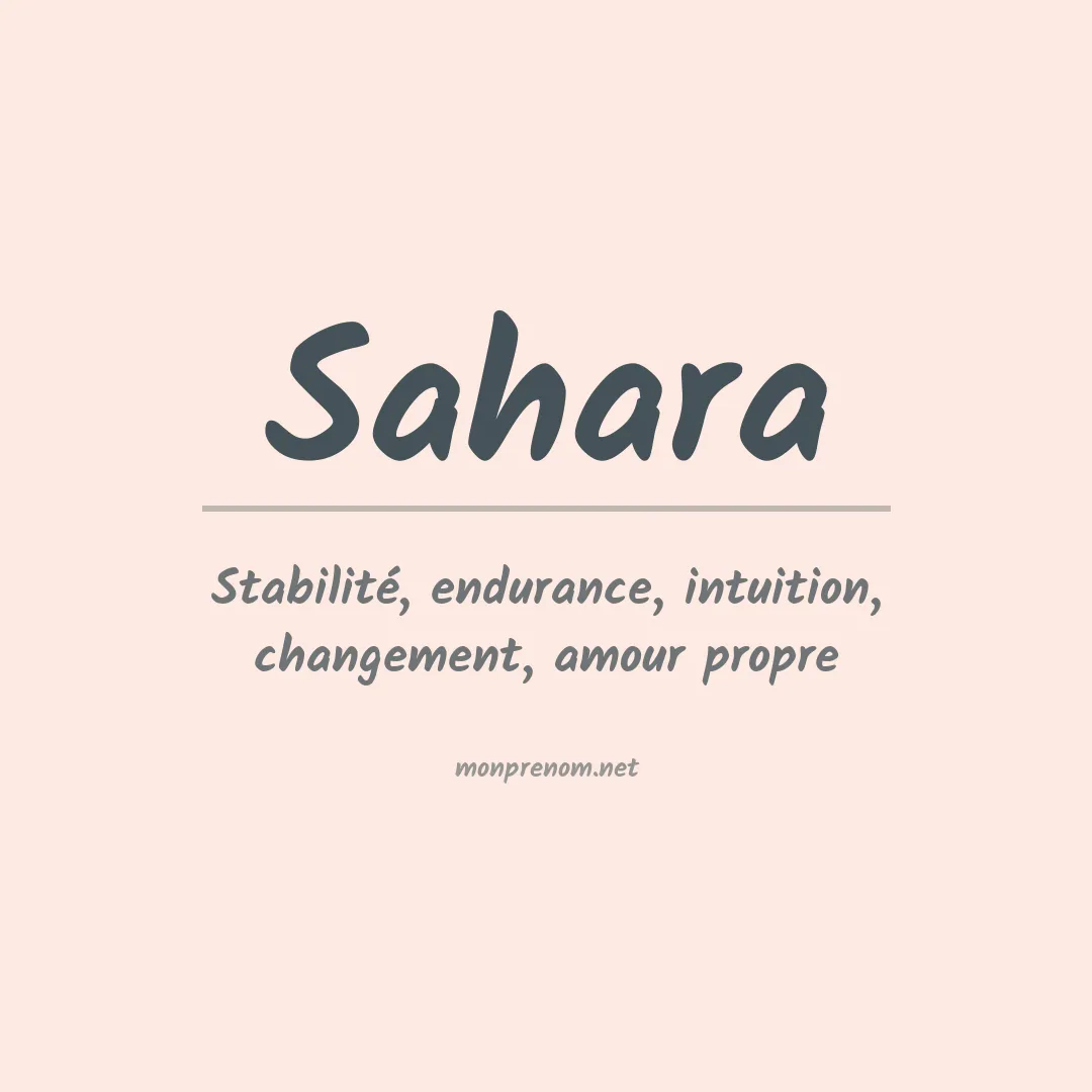 Signification du Prénom Sahara