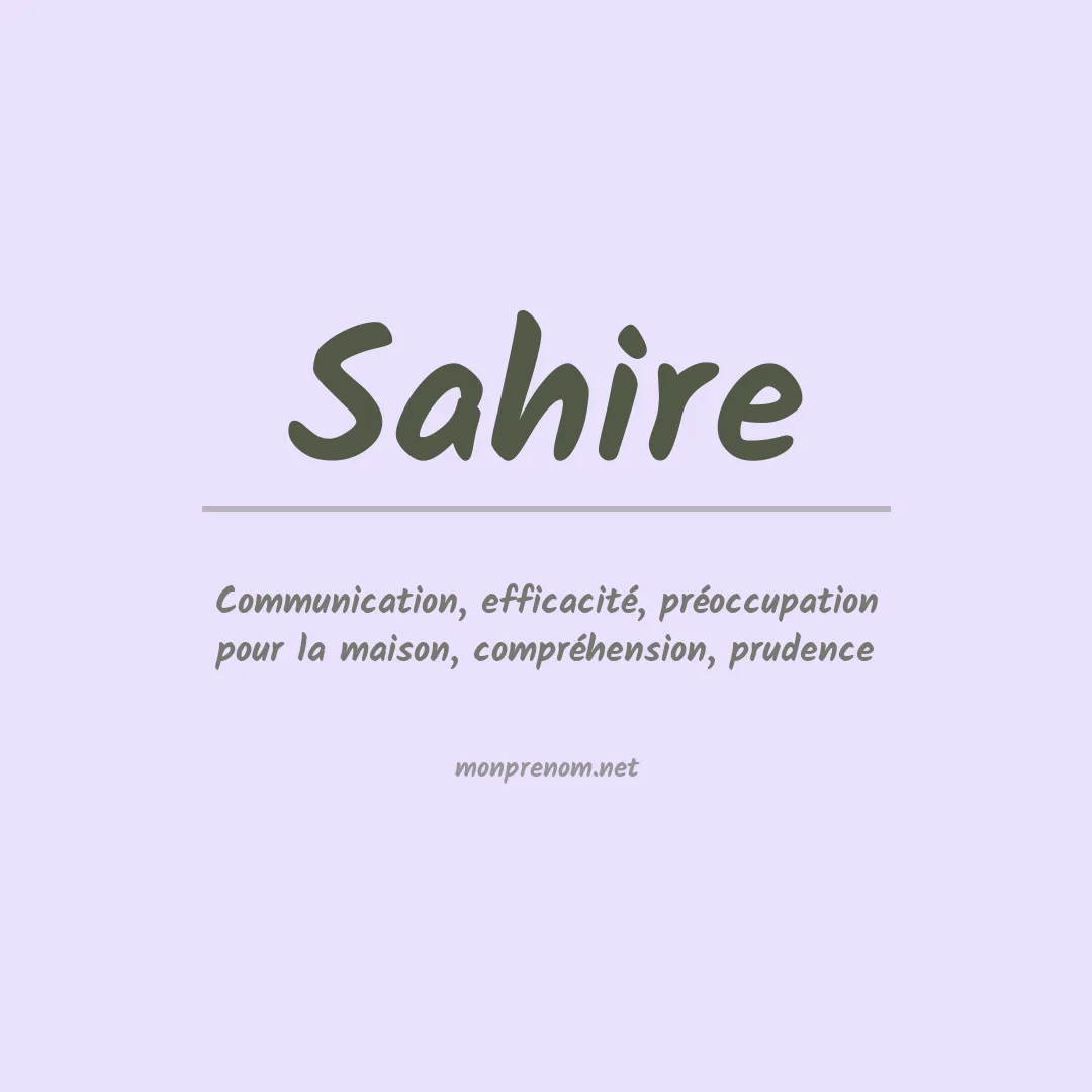 Signification du Prénom Sahire Signification du Prénom Sahire